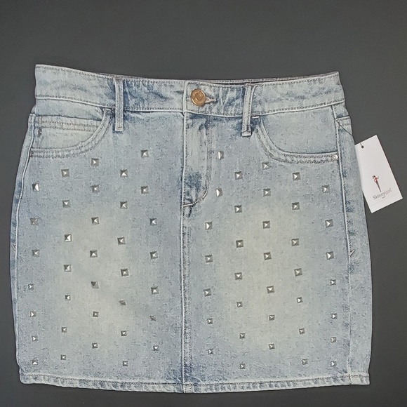Skinnygirl A-line 5-pocket Studded Jean Skirt 24 - Picture 4 of 7